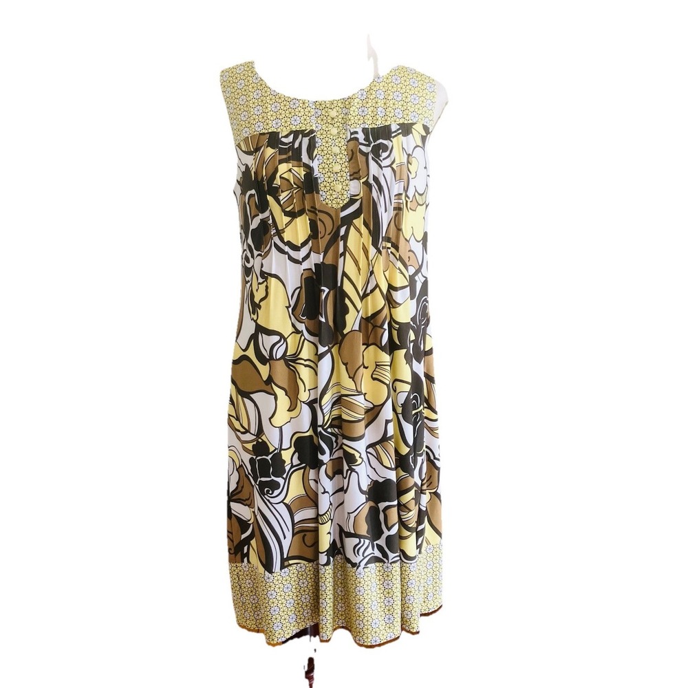 Rabbit Rabbit Rabbit Designs Dress‎  Size 8 Yellow Sleeveless Floral